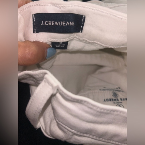 J.Crew Billie Demi Boot Crop Jeans Size 31 White Kick Flare Raw Hem - Picture 7 of 8